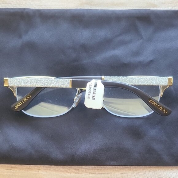 NEW AUTHENTIC JIMMY CHOO GLASSES MODEL JC106, 52-17-135 COLOR MATT-BROWN-SPARKLE - Picture 3 of 3